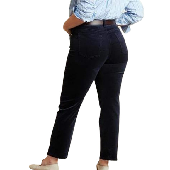 Banana Republic High-Rise Straight Corduroy Ankle Pant Hyper Navy Sz 35 NWT $120 - Picture 1 of 8